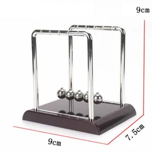 Office Classic Newton Pendulum Ball - Brown Wooden Base, Balance Ball, Desktop - Picture 1 of 2