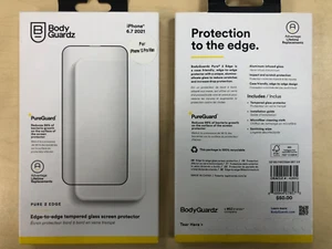 BodyGuardz Pure 2 Edge Tempered Glass Screen Protector for iPhone 13 Pro Max - Picture 1 of 3