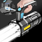 2 LED Flashlight Super Bright Work Torch Camping Tactical USB Rechargeable Lamp