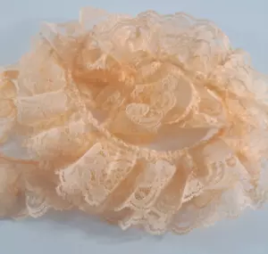 Vintage Orange Lace Fabric Trim Sewing Crafts Floral 2" Medallion 59" Long DIY - Picture 1 of 3