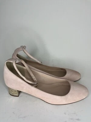 Zapatos de salón Jcrew con correa para el tobillo para mujer talla 9 beige gamuza hechos en Italia  Foto 1 de 4