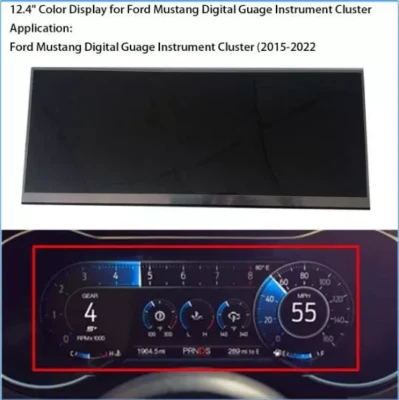 Panel de pantalla a color de 12,4" para velocímetro instrumento medidor digital Ford Mustang Foto 1 de 2