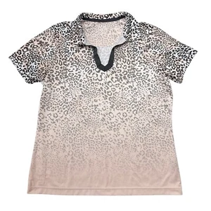 Kate Lord Golf Top Größe Large rosa Leopardenmuster Tennis Saddlebrook Resort Polo - Bild 1 von 11