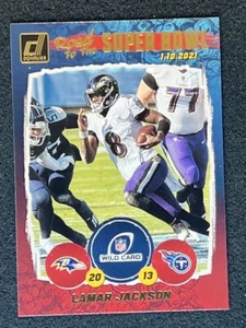 Comodín Lamar Jackson 2021 Donruss Road to the Super Bowl #4 Baltimore Ravens - Imagen 1 de 2