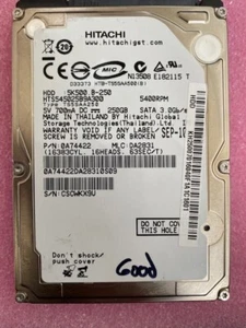Hitachi TravelStar 250GB HTS545025B9A300 5K500.B-250 5400RPM SATA 3Gb/s HDD - Picture 1 of 2