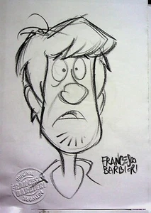 ZOTTELIG signiert FRANCESCO BARBIERI handgezeichnete Konventionskunst 8,5" x 6" - Bild 1 von 2
