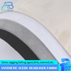 Plush Suede Headliner Fabric Craft Car Roof Lining Upholstery with Foam Backing - Picture 1 of 10
