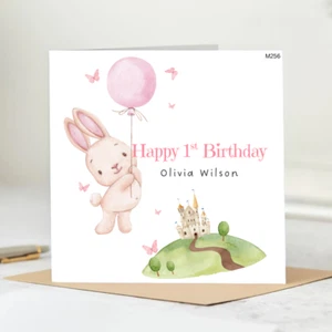 1st Birthday Card Girl, First Birthday Card For Girl, Personalised 1st Birthday - Picture 1 of 2