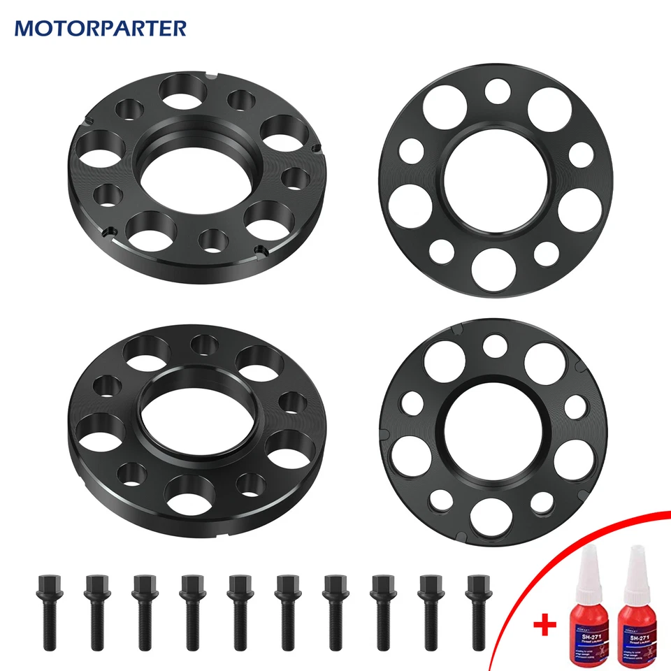12.7mm & 15mm Wheel Spacers 5x112mm For Benz W202 W203 W204 W208 C CL CLS Class - Image 1 of 4