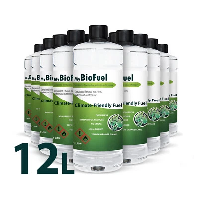 Carburante Etanolo Fuoco BIOFIRE Clean Burn Bioetanolo Premium Inodore 12 litri