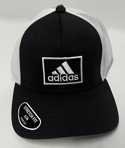 ADIDAS MENS GOLF CAP 2 STRETCH FIT BLACK / WHITE SIZE SMALL / MEDIUM - Picture 1 of 9
