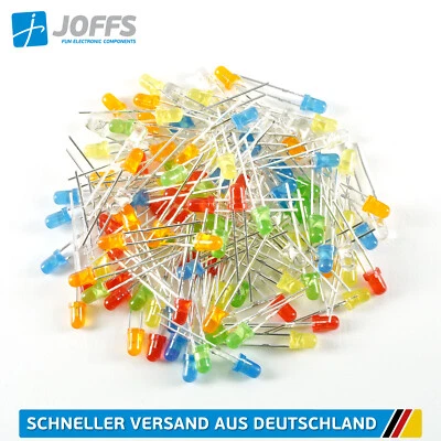 120 Stück 3mm oder 5mm LED Set (Leuchtdiode Rund) Grün/Blau/Rot/Orange/Gelb/Weiß - Bild 1 von 3