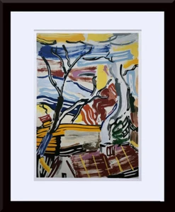 ROY LICHTENSTEIN - 'Landscape with Red Roof' Custom Framed Print - Picture 1 of 2