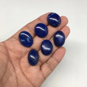 Cabujones de lapislázuli natural con forma ovalada 6 piezas, 23,4 g, 0,8"-0,9" @Afganistán, CP69 - Imagen 1 de 7