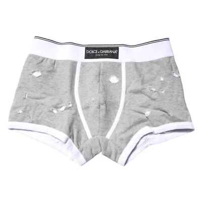 Roupa íntima Dolce & Gabbana cinza algodão stretch boxer regular IT4/EUA S 230usd - Imagem 1 de 3