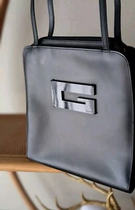 Vintage Gucci Black PVC Logo Hand Bag - Picture 1 of 20