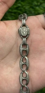 Vintage Italian 925 Sterling Silver Gucci Link Wide Bracelet - Picture 1 of 7