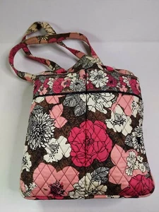 Vera Bradley Retired 2011 Mocha Rouge Floral Tote Purse Double Handle - Picture 1 of 10