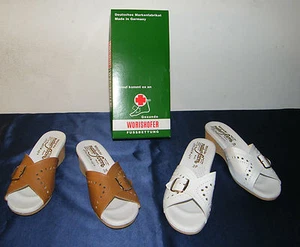 WÖRISHOFER FUßBETT LEDER-KORK PANTOLETTE SCHUHE IN WEIß oder BEIGE Gr. 36-42 NEU - Picture 1 of 14