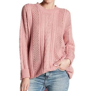 John & Jenn Tunic Sweater Womens Size XS Oversized knit Cozy Blush Pink New NWT - Picture 1 of 6