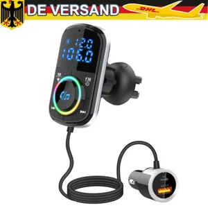 Bluetooth5.0 Auto FM Transmitter MP3 Player Radio USB Type-c Ladegerät Adapter - Bild 1 von 14