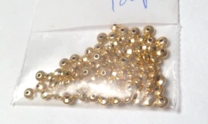 14K Gold Rondell Perlen Puffy Disc 3mm NICHT PLATTIERT 10 Vintage Perlen - Bild 1 von 7