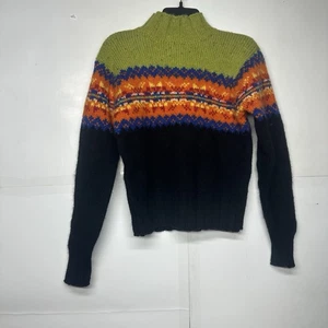 Suéter Cuello Alto Lana Fair Isle Vintage Años 90 Raro ASO Monica Gellar in Friends - Imagen 1 de 13