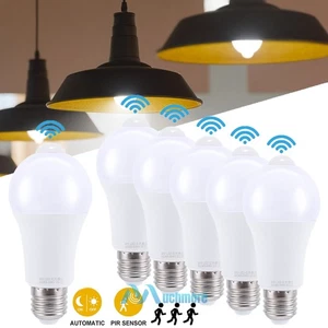 Motion Sensor Activated Light Bulb LED 9W ( Eq.90W ) E27 6000K White Auto On/Off - Picture 1 of 24