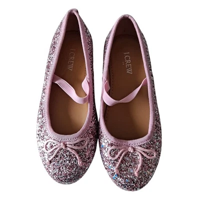 Crewcuts J. Zapatos planos de ballet Crew Glitter Mary Janes rosa niñas talla 13 Foto 1 de 4