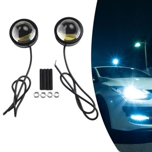 Fog Light Daytime Light Waterproof White 1 Pair Anti-fog Bull Eye Dustproof - Picture 1 of 12