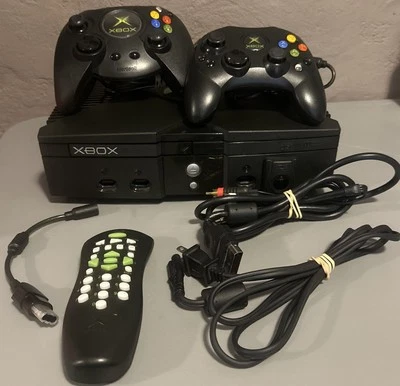 microsoft original xbox console bundle Controllers, DVD Wireless Remote READ Des - Image 1 of 4