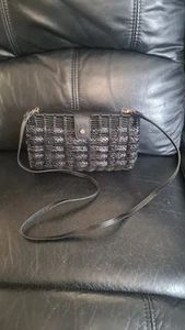 DUNE Black Rattan Shoulder Bag - Picture 1 of 4