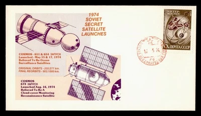DR WHO 1974 RUSSIA SPACE COSMOS 651-654 LAUNCH CACHET M57586 - Image 1 of 2