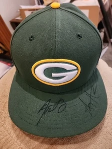 Aaron Rodgers / AJ Hawk Signed Green Bay Packers New Era Hat - JSA - Picture 1 of 7