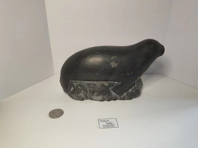 Inuit Canadian Jade Carved Seal Figure Signed By Artist   5.44 lbs - Image 1 of 4
