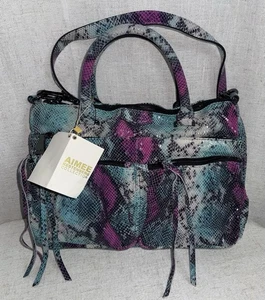 NEU Aimee Kestenberg Leder Schlangenleder Handtasche Tasche Crossbody blau lila - Bild 1 von 13