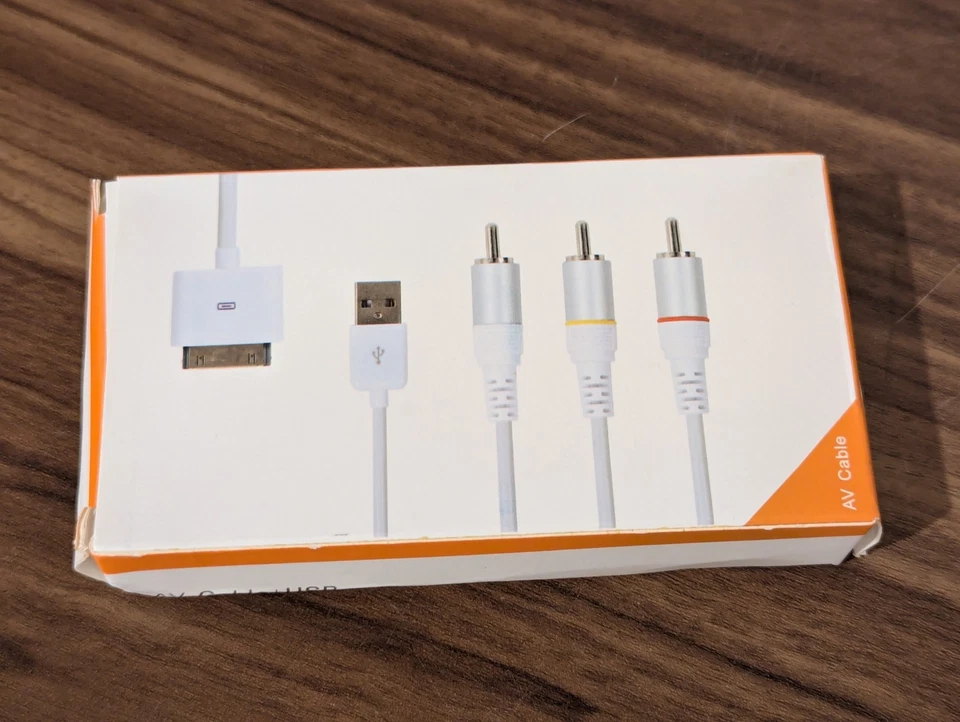 Composite AV cable for older Apple Devices / iPhone 3 4, iPad 1 2 3 - Image 1 of 2