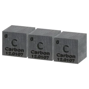 3 Stück Carbon Würfel, 0,39 Zoll High Density Metallelement Würfel für Bildung, grau - Bild 1 von 6
