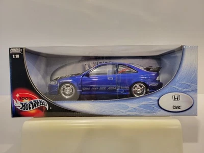 100% Hot Wheels "Honda Civic" RARE BLUE COLOR 1:18 Scale Diecast FACTORY SEALED! - Image 1 of 4