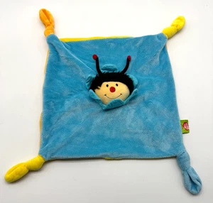 Käfer & Biene Schmusetuch Kuscheltuch Plüsch für Baby süß Marienkäfer Blau Gelb - Bild 1 von 4