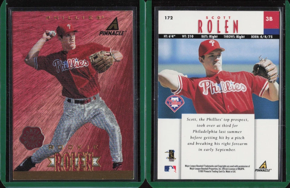 1997 New Pinnacle Artist's Proofs RC #172 Scott Rolen Philadelphia Phillies - Image 1 of 1