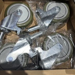 ULine Polyurethane Casters for Wire Shelving Units - Set of 4, Chrome H-1205WH-C - Picture 1 of 3