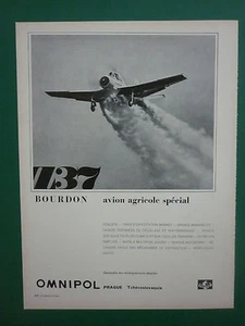 7/1966 PUB OMNIPOL AVION AGRICOLE Z-37 BOURDON BUMBLE BEE ORIGINAL FRENCH AD - Picture 1 of 1