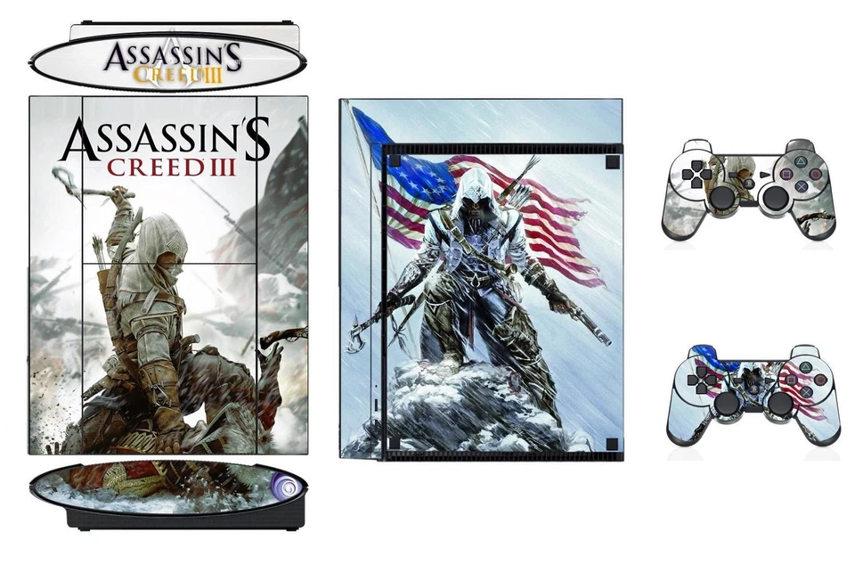 Skin Sticker PS3 PlayStation 3 Super Slim and 2 controller skins Q211 - Image 1 of 1