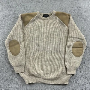 Vintage Wanderpullover Herren groß beige Wolle wattiert Commando Strick 80er Pulli - Bild 1 von 10