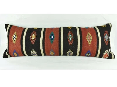 Extra Large Kilim Pillow Cover 16x48 Handmade Ethnic Boho Oriental Lumbar 3229 - Image 1 of 3