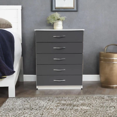 Ready assembled Grey  Chest of Drawers Bedside Table Sideboard Cabinet Bedroom - image 1 of 4