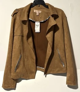 Philosophy Faux Leather Jacket Brown Tobacco Women’s Size XL - NEW WITH TAGS - Picture 1 of 11
