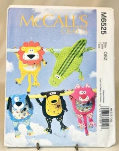 Pattern Crafts Animal Blankies Lion Gator Dog Bear Cat McCalls M6526 - Picture 1 of 2