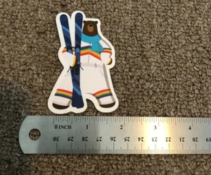 RARE Salesforce Cody the Bear Skiing Holiday Sticker - Picture 1 of 1